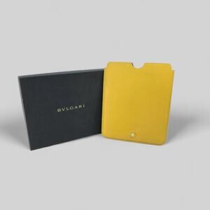 BVLGARI 34786 iPad Holder Mellow Calf Leather Yellow/Light Gold
